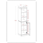 Palace Imports 100% Solid Wood 16.5 Bathroom Storage Cabinet with Clear Glass Doors and Adjustable Shelves