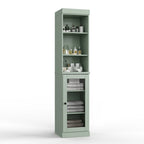 Palace Imports 100% Solid Wood 16.5 Bathroom Storage Cabinet with Clear Glass Doors and Adjustable Shelves