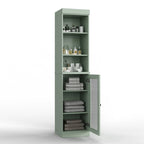 Palace Imports 100% Solid Wood 16.5 Bathroom Storage Cabinet with Clear Glass Doors and Adjustable Shelves
