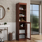 Palace Imports 100% Solid Wood 16.5 Bathroom Storage Cabinet with Clear Glass Doors and Adjustable Shelves