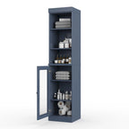 Palace Imports 100% Solid Wood 16.5 Bathroom Storage Cabinet with Clear Glass Doors and Adjustable Shelves