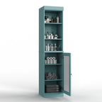 Palace Imports 100% Solid Wood 16.5 Bathroom Storage Cabinet with Clear Glass Doors and Adjustable Shelves