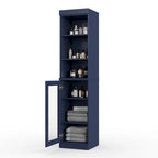 Palace Imports 100% Solid Wood 16.5 Bathroom Storage Cabinet with Clear Glass Doors and Adjustable Shelves