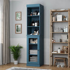 Palace Imports 100% Solid Wood 16.5 Bathroom Storage Cabinet with Clear Glass Doors and Adjustable Shelves