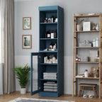 Palace Imports 100% Solid Wood 16.5 Bathroom Storage Cabinet with Clear Glass Doors and Adjustable Shelves