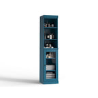 Palace Imports 100% Solid Wood 16.5 Bathroom Storage Cabinet with Clear Glass Doors and Adjustable Shelves