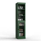 Palace Imports 100% Solid Wood 16.5 Bathroom Storage Cabinet with Clear Glass Doors and Adjustable Shelves