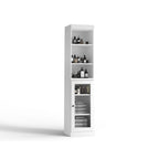 Palace Imports 100% Solid Wood 16.5 Bathroom Storage Cabinet with Clear Glass Doors and Adjustable Shelves