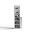 Palace Imports 100% Solid Wood 16.5 Bathroom Storage Cabinet with Clear Glass Doors and Adjustable Shelves