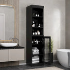 Palace Imports 100% Solid Wood 16.5 Bathroom Storage Cabinet with Clear Glass Doors and Adjustable Shelves