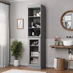 Palace Imports 100% Solid Wood 16.5 Bathroom Storage Cabinet with Clear Glass Doors and Adjustable Shelves
