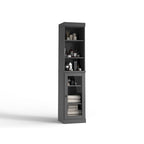 Palace Imports 100% Solid Wood 16.5 Bathroom Storage Cabinet with Clear Glass Doors and Adjustable Shelves