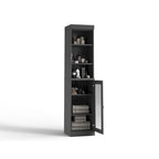 Palace Imports 100% Solid Wood 16.5 Bathroom Storage Cabinet with Clear Glass Doors and Adjustable Shelves