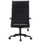 Modern Ergonomic Office Chair: Mid Back, PU Leather, Arms, Tilt, Adjustable Height, Wheels, Swivel