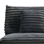 Ezo Armless Accent Chair, Dark Gray Polyester Corduroy, Soft Cushioned