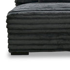 Ezo Armless Accent Chair, Dark Gray Polyester Corduroy, Soft Cushioned