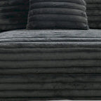 Ezo Armless Accent Chair, Dark Gray Polyester Corduroy, Soft Cushioned