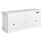 Meuble TV Ayne, 2 portes et 4 étagères, bois blanc 60 pouces