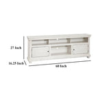 Meuble TV Ayne, 2 portes et 4 étagères, bois blanc 60 pouces