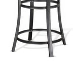 Flint Counter Height Table Round 36 Inch, Dark Brown Mahogany w Metal