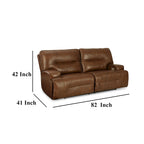 Canapé inclinable électrique Cesca, cuir véritable marron auburn moelleux, 213 cm