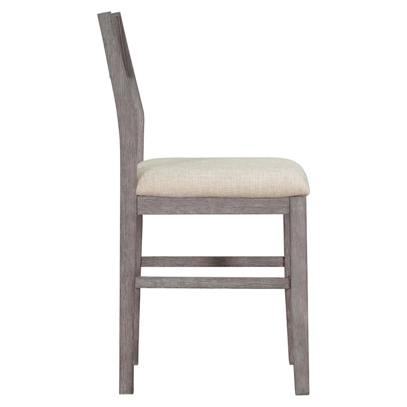 Ensemble de salle à manger 5 pièces à hauteur de comptoir, ensemble de table de cuisine en bois massif avec table à manger rectangulaire et 4 chaises de salle à manger