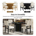 4 People Round Dining Table Set, 5 Piece Kitchen Table Set with Round Dining Table and 4 Upholstered Dining Chairs