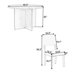 4 People Round Dining Table Set, 5 Piece Kitchen Table Set with Round Dining Table and 4 Upholstered Dining Chairs