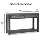 Furniture of America Piez Modern Ash Grey Wood 2-Drawer Sofa Table with Open Shelf