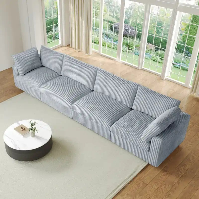 Canapé sectionnel modulaire en peluche douce 157,48 cm, 4 places, rembourré, pour salon