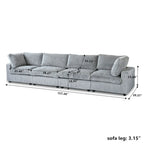 Canapé sectionnel modulaire en peluche douce 157,48 cm, 4 places, rembourré, pour salon