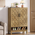 Shoe Storage Cabinet with Doors, 6-Tier Adjustable Farmhouse Shoe Organizer