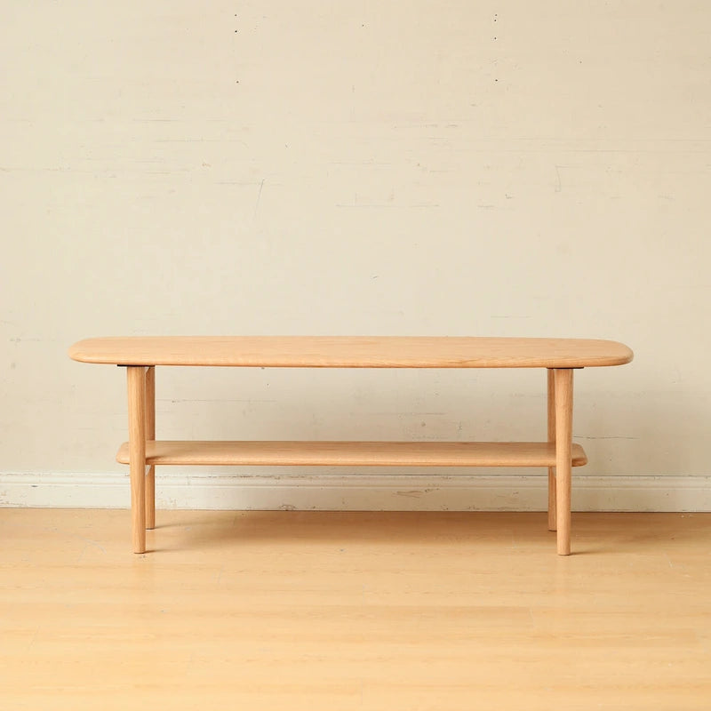 Christopher Knight Home - Hudson Solid Oak Coffee Table with Storage Shelf for Living Room & Home Office