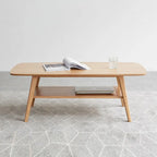 Christopher Knight Home - Hudson Solid Oak Coffee Table with Storage Shelf for Living Room & Home Office