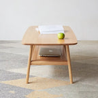 Christopher Knight Home - Hudson Solid Oak Coffee Table with Storage Shelf for Living Room & Home Office