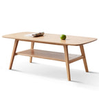 Christopher Knight Home - Hudson Solid Oak Coffee Table with Storage Shelf for Living Room & Home Office