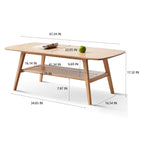 Christopher Knight Home - Hudson Solid Oak Coffee Table with Storage Shelf for Living Room & Home Office