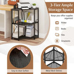 Costway Corner Printer Stand with Charging Station Adjustable Metal - See Details