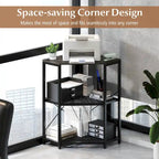 Costway Corner Printer Stand with Charging Station Adjustable Metal - See Details