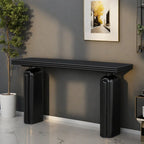 Curved Console Table with Acacia Wood Veneer - 60 Inch