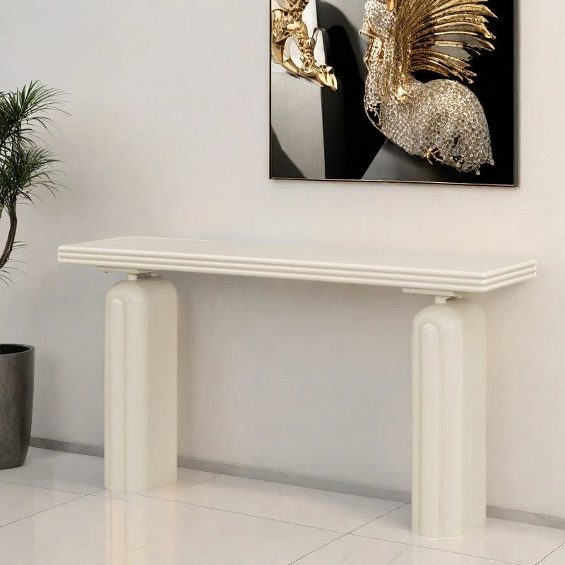 Curved Console Table with Acacia Wood Veneer - 60 Inch