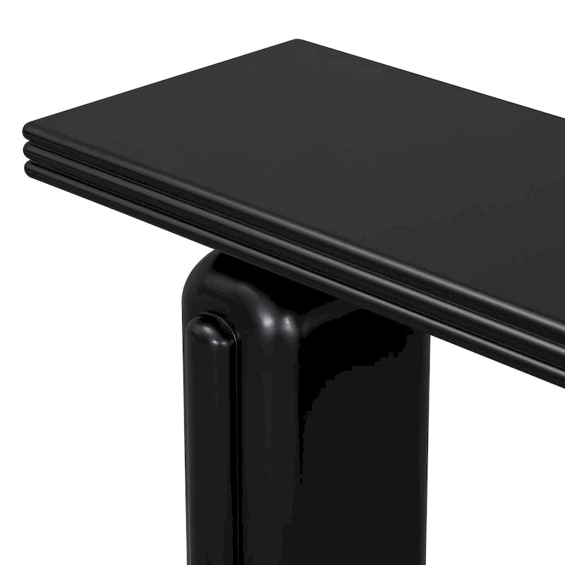 Curved Console Table with Acacia Wood Veneer - 60 Inch