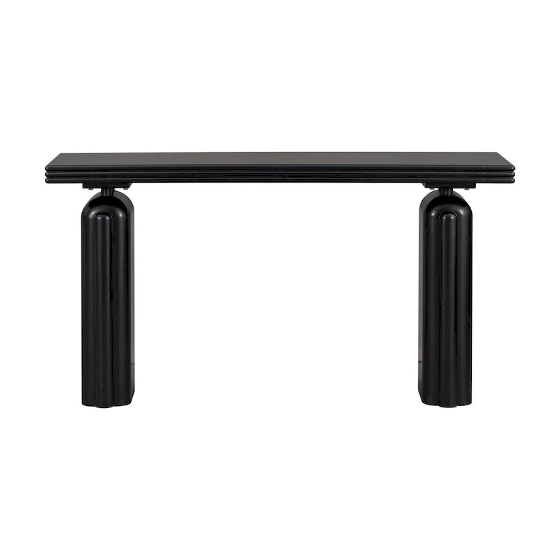 Curved Console Table with Acacia Wood Veneer - 60 Inch