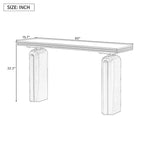 Curved Console Table with Acacia Wood Veneer - 60 Inch