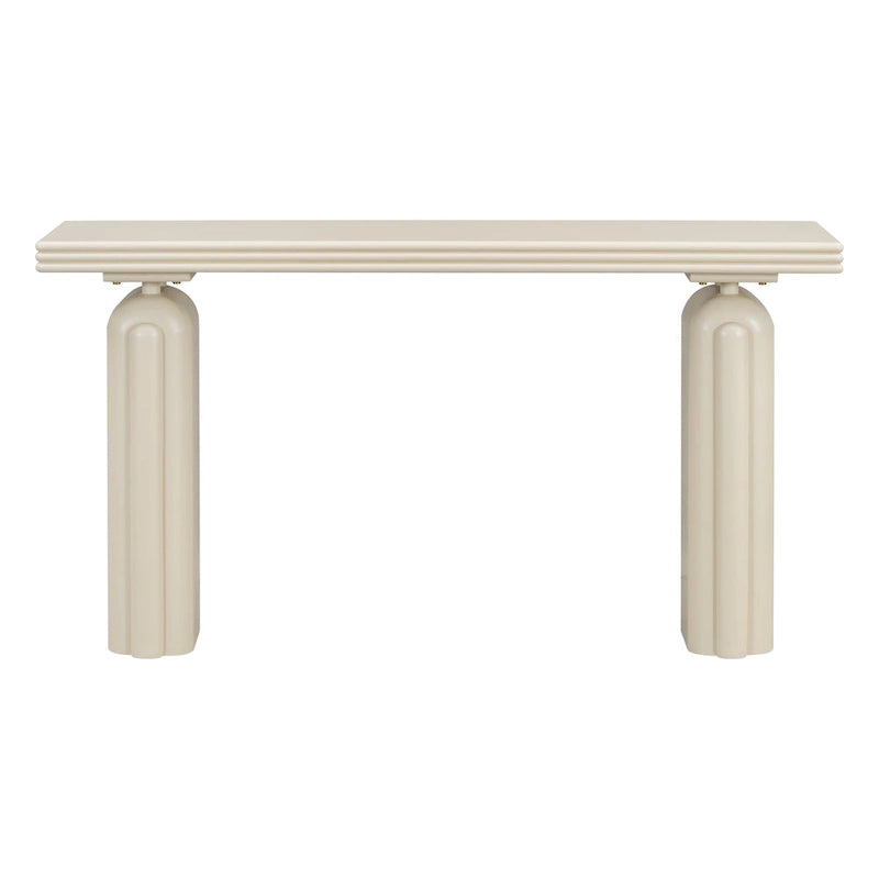 Curved Console Table with Acacia Wood Veneer - 60 Inch