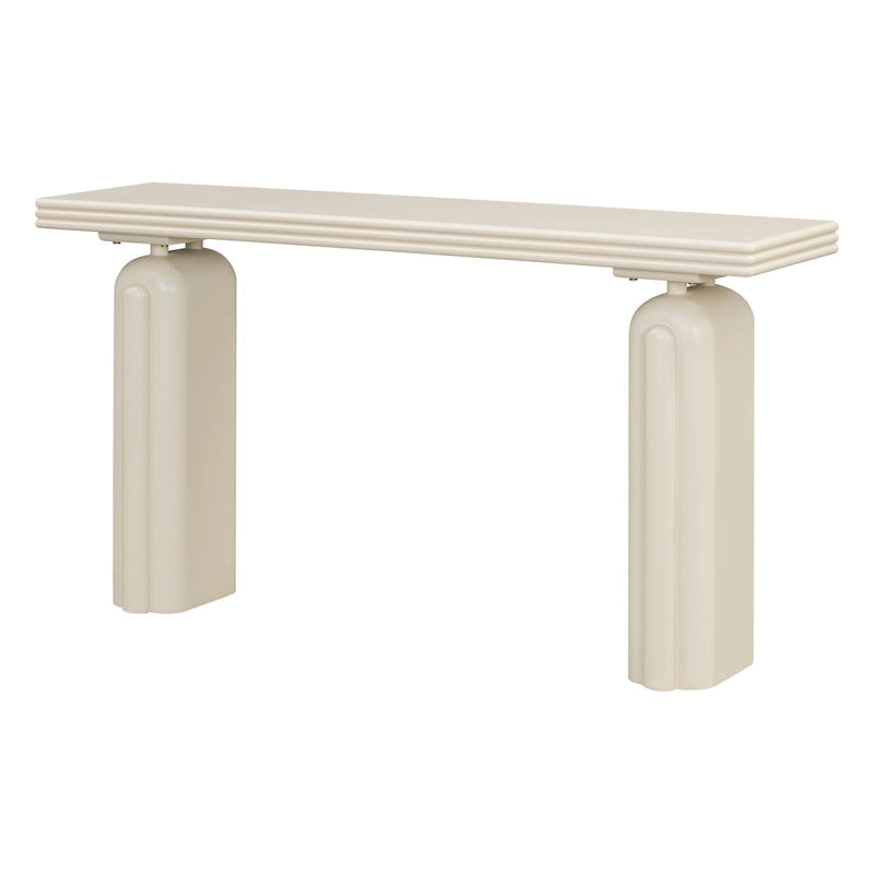 Curved Console Table with Acacia Wood Veneer - 60 Inch