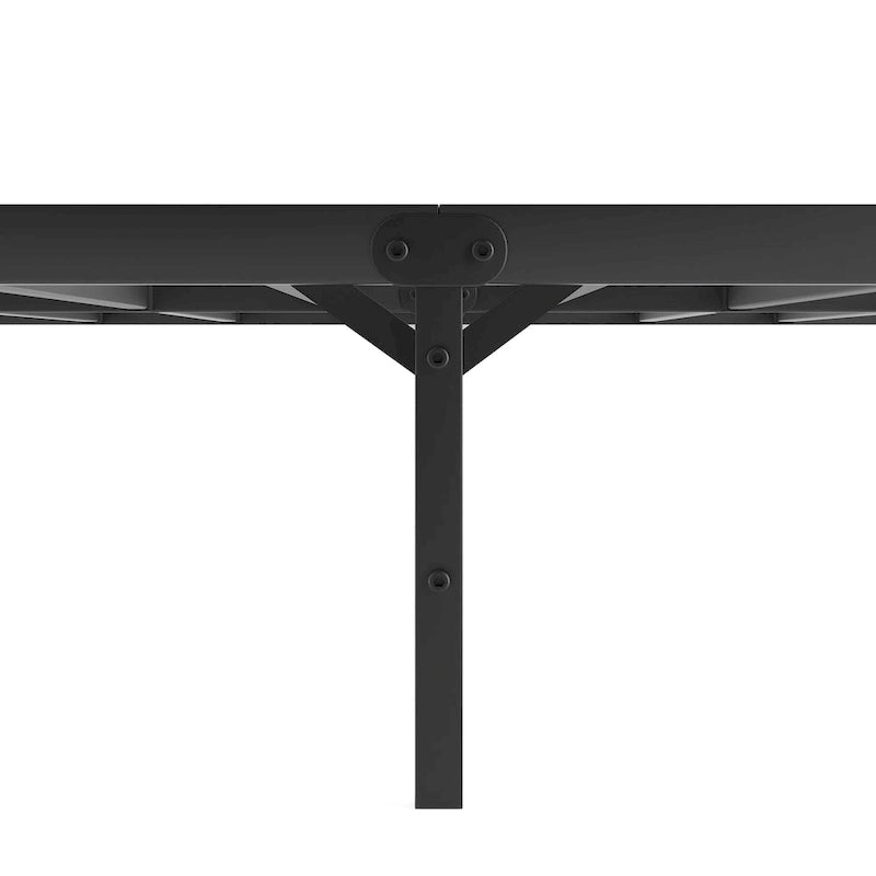 Cadre de lit plateforme King en métal noir avec tête de lit - Conception pliable améliorée