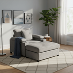 Fauteuil d'appoint surdimensionné en chenille avec pouf, ports de charge USB et canapé-lit convertible