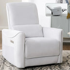 Brown Ergonomic Power Recliner with 270 Swivel, USB & Type-C Charging Ports, and Lumbar Support