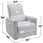 Brown Ergonomic Power Recliner with 270 Swivel, USB & Type-C Charging Ports, and Lumbar Support